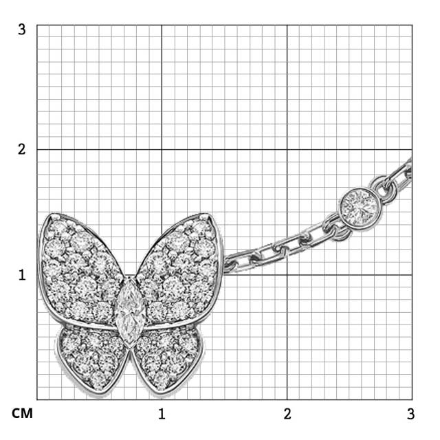Браслет из белого золота с бриллиантами "Бабочки" (059689)