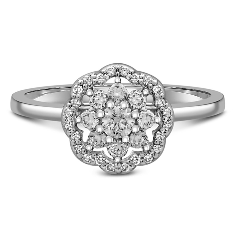 Кольцо из белого золота с бриллиантами  (059974)