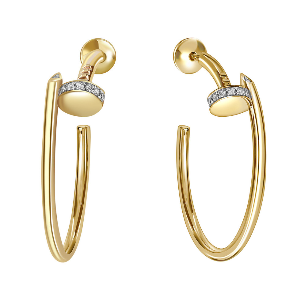 Серьги из жёлтого золота с бриллиантами (059374)