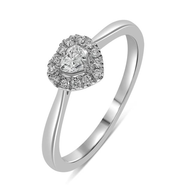 Кольцо из белого золота с бриллиантами (061590)