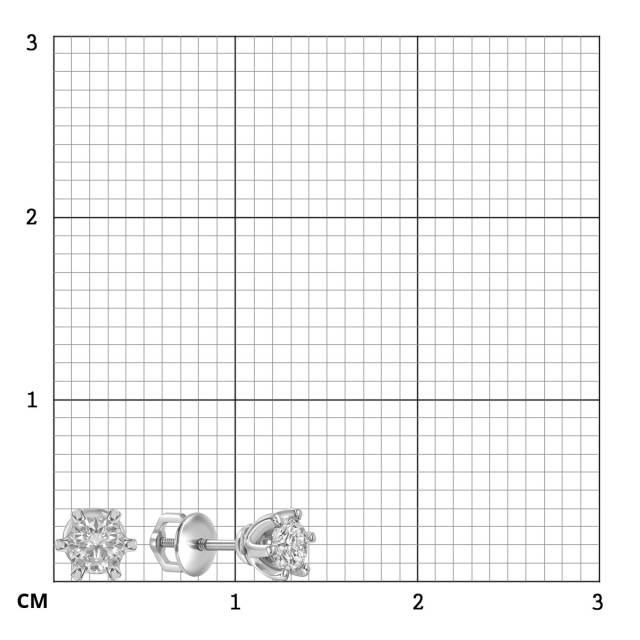Серьги пусеты из платины с бриллиантами (054327)
