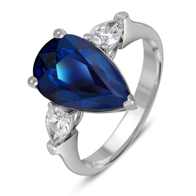 Кольцо из белого золота с бриллиантами (053467)