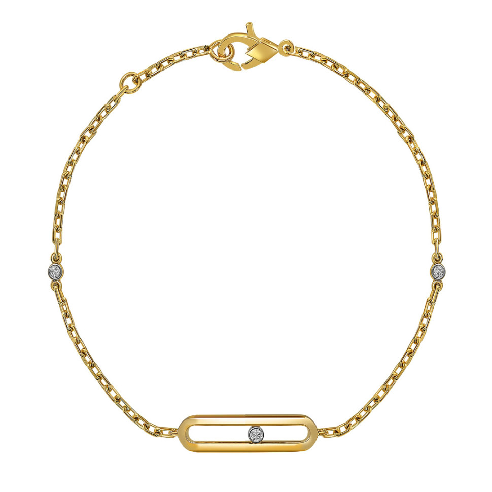 Браслет из жёлтого золота с бриллиантами (061567)