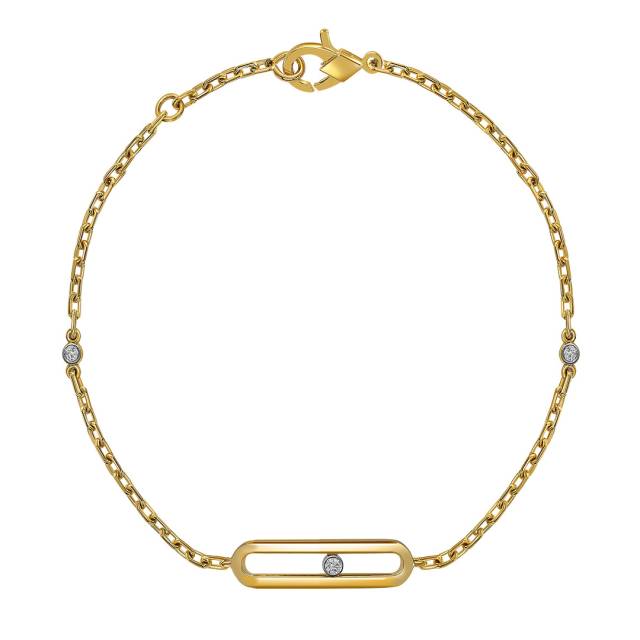 Браслет из жёлтого золота с бриллиантами (061567)