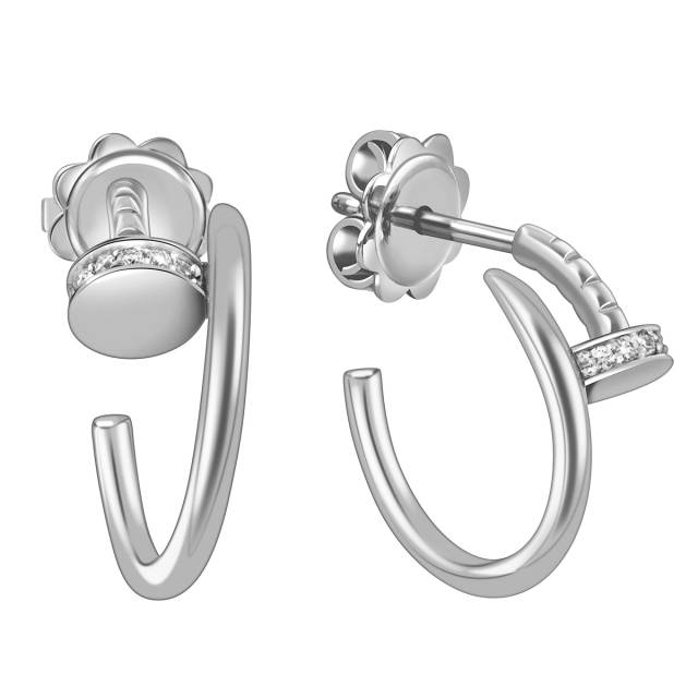 Серьги из белого золота с бриллиантами (059448)