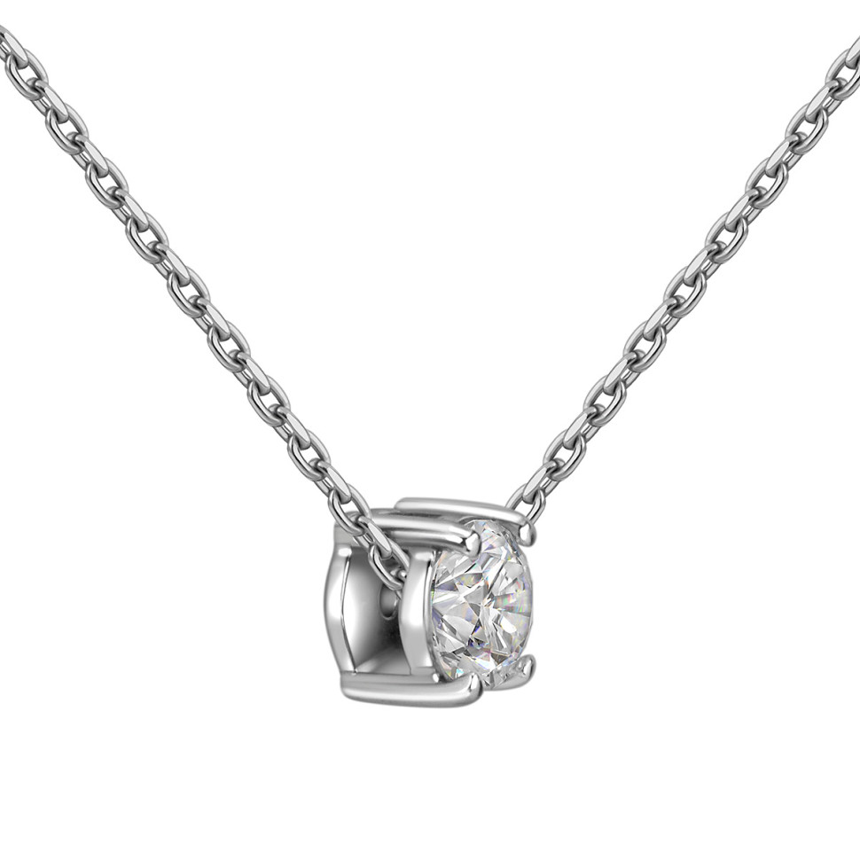 Колье из белого золота с бриллиантом (059394)