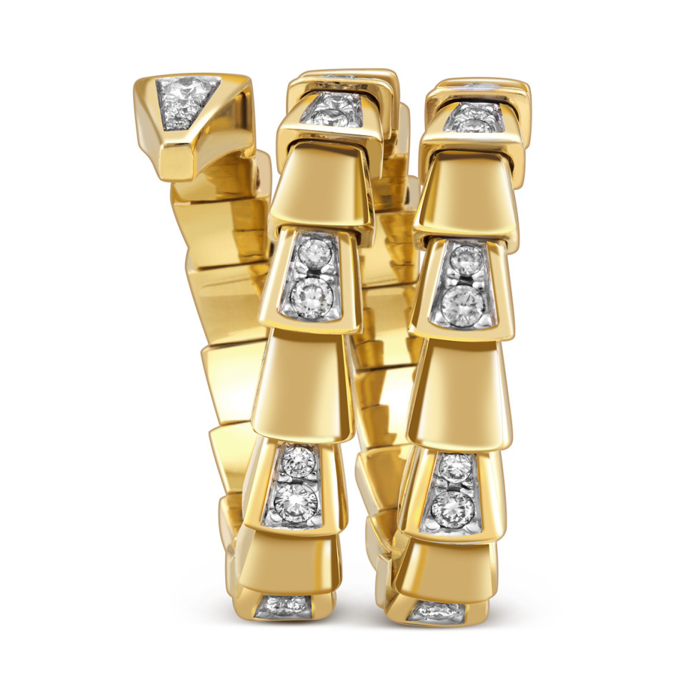 Кольцо из жёлтого золота с бриллиантами (058541)