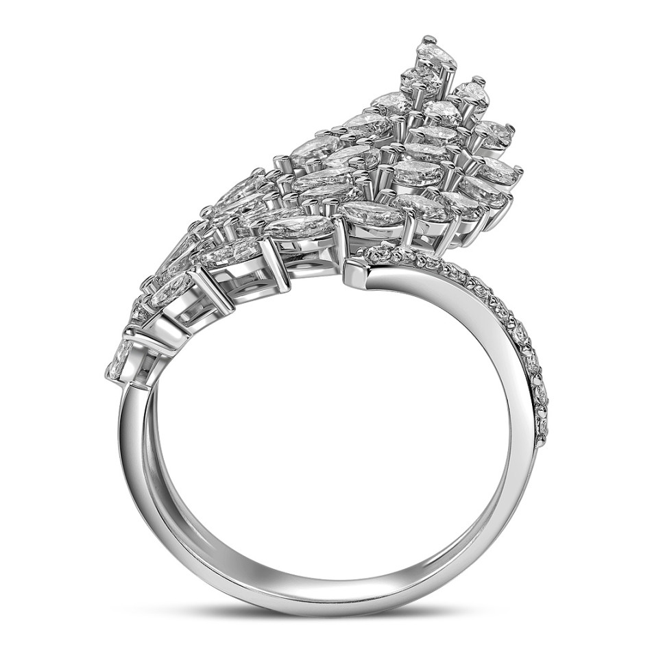 Кольцо из белого золота с бриллиантами (063657)