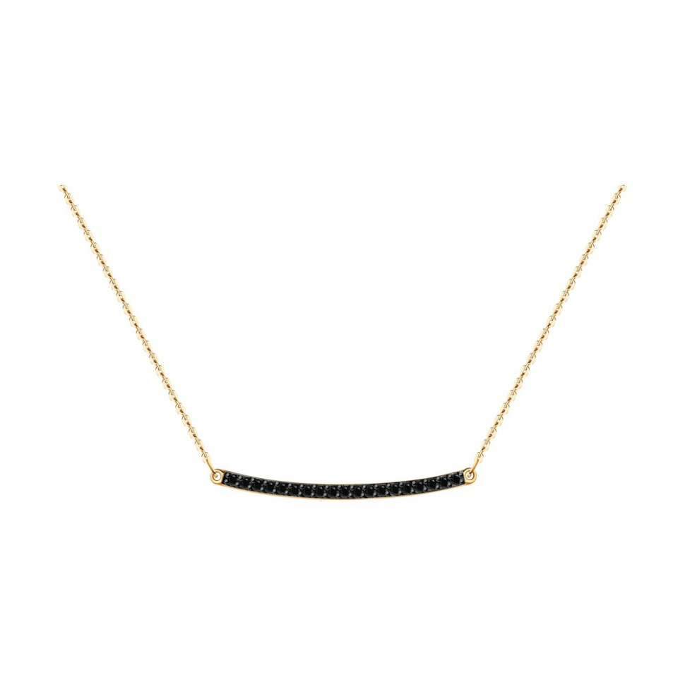 Колье из красного золота с чёрными бриллиантами (042922)