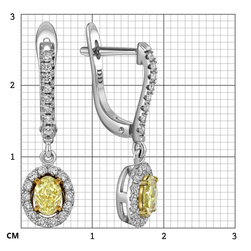 Серьги из белого золота с бриллиантами (062975)