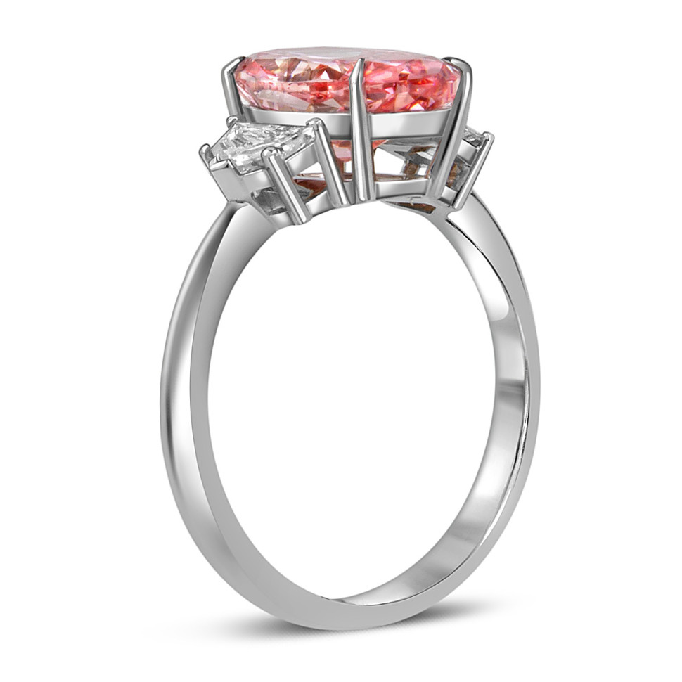 Кольцо из белого золота с розовым бриллиантом (059679)