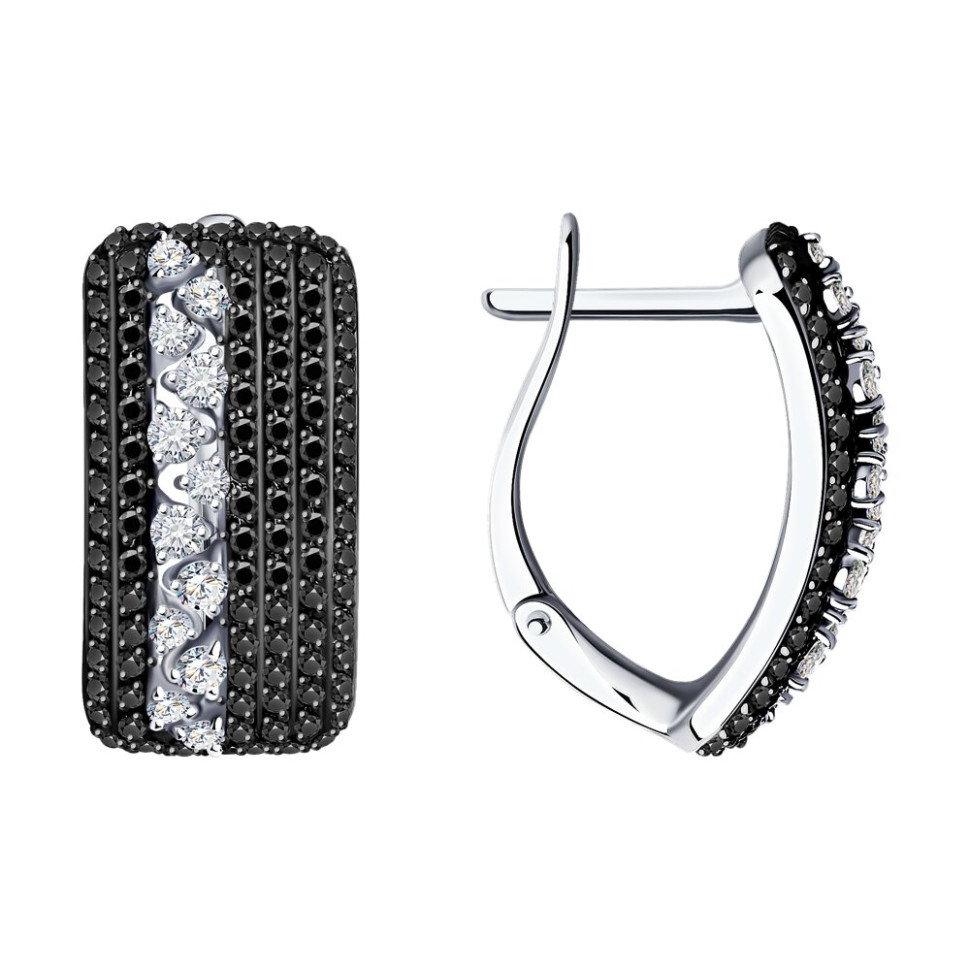 Серьги из белого золота с бриллиантами (052976)