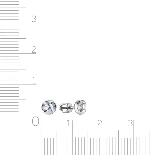 Серьги пусеты из белого золота с бриллиантами (047687)