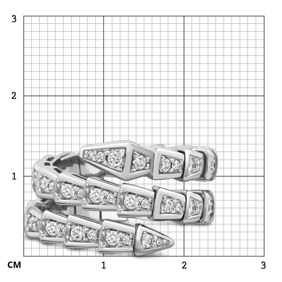 Кольцо из белого  золота с бриллиантами (059174)