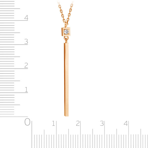 Колье из красного золота с бриллиантом (047751)
