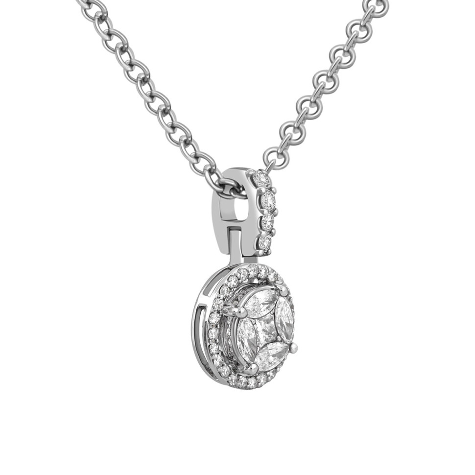 Кулон из белого золота с бриллиантами (041093)