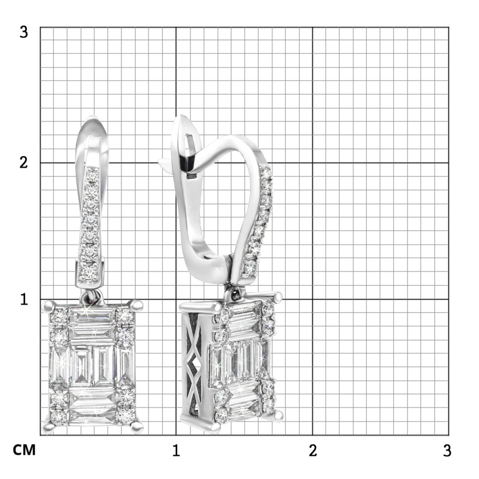 Серьги из белого золота с бриллиантами (052295)