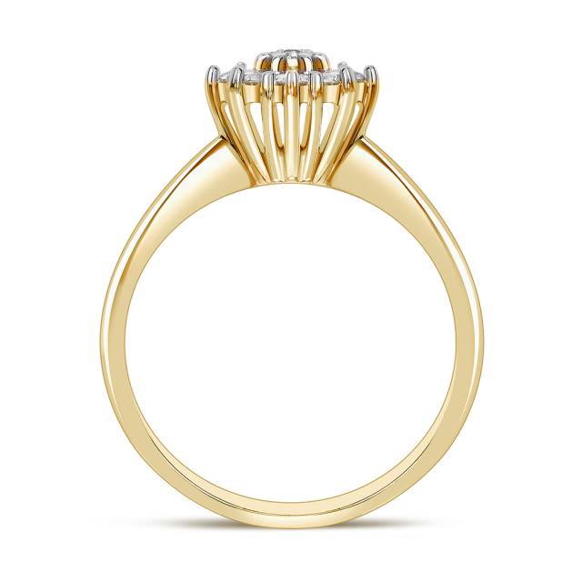 Кольцо из жёлтого золота с бриллиантами (039645)