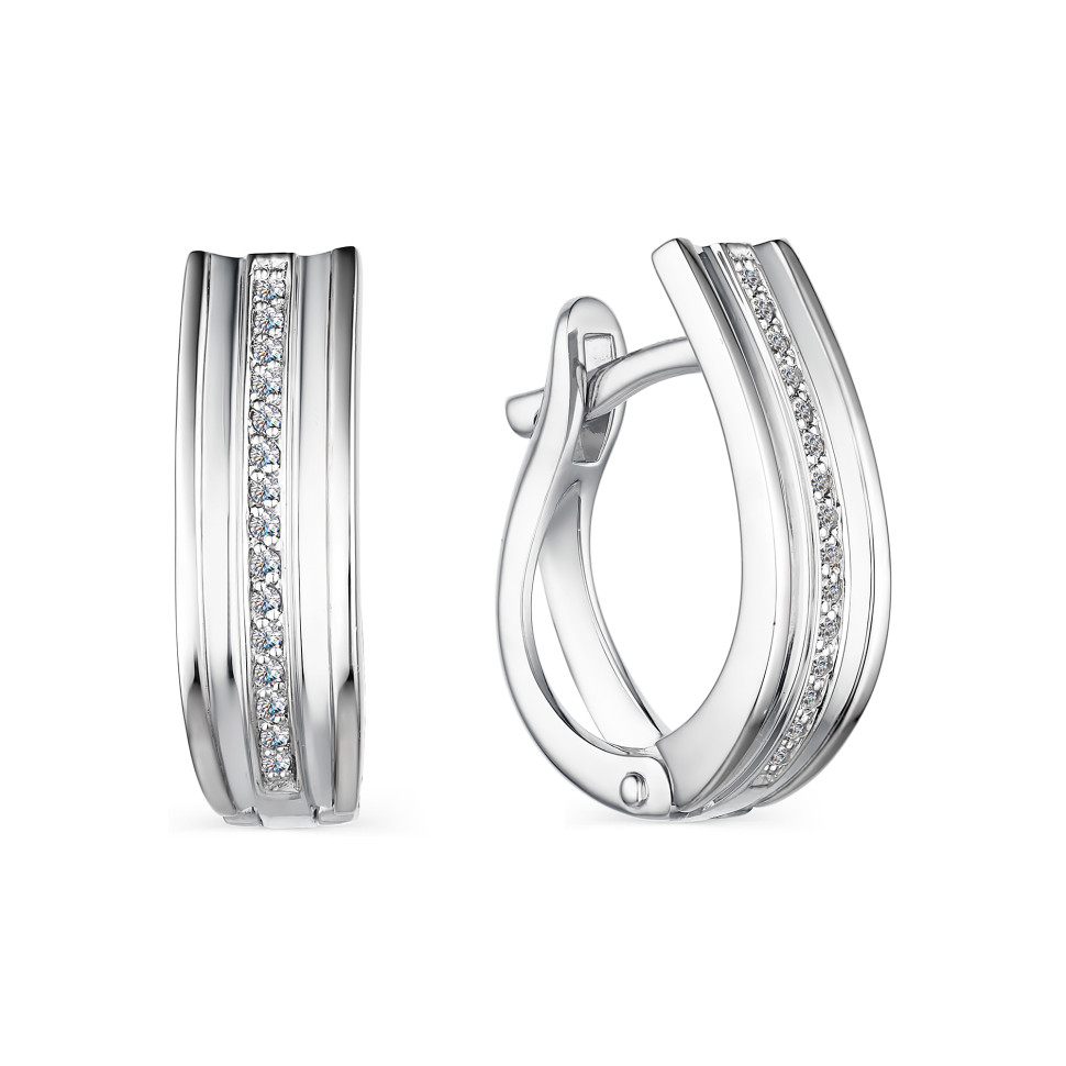 Серьги из белого золота с бриллиантами (044328)