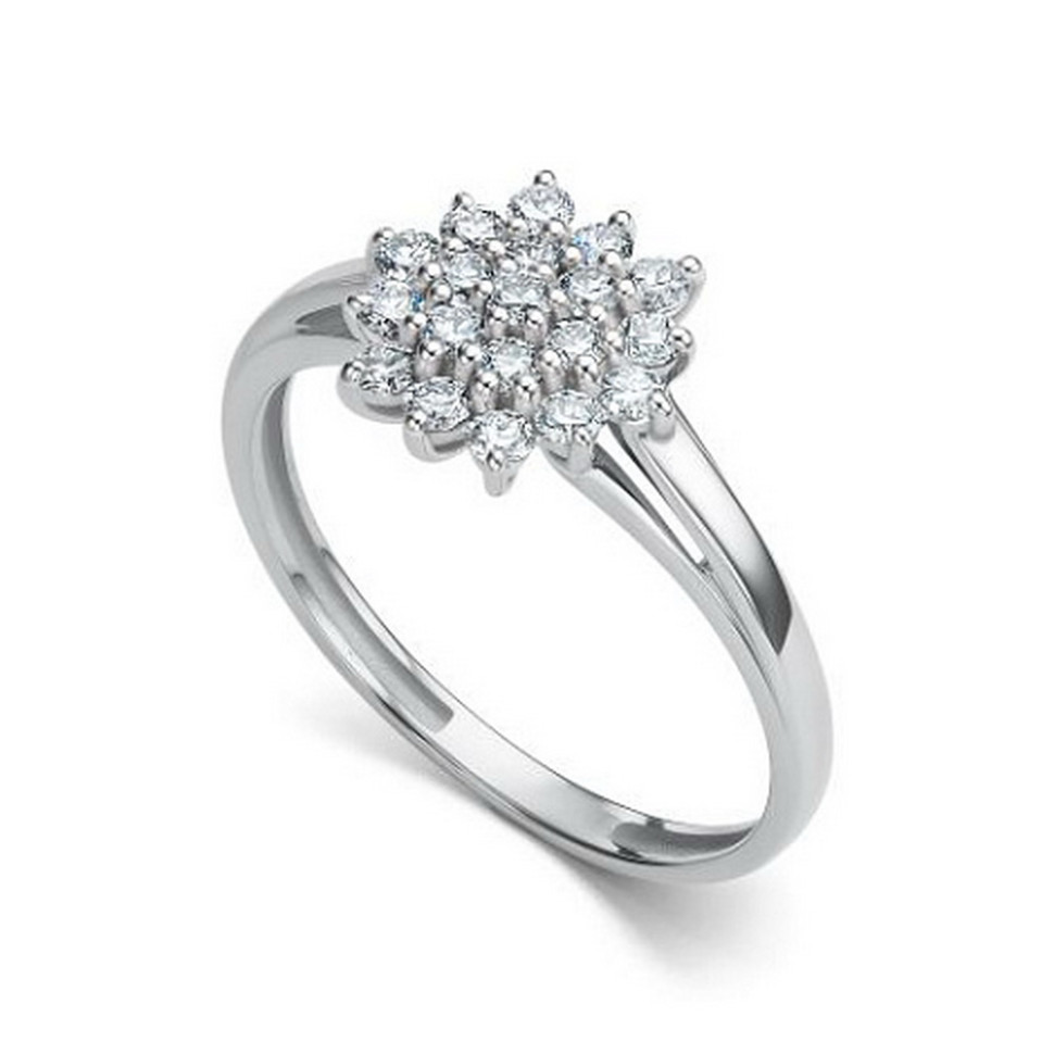 Кольцо из белого золота с бриллиантами (060425)