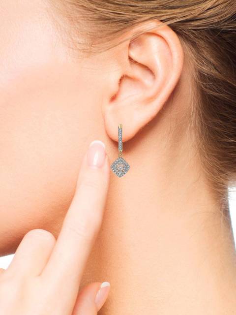 Серьги из комбинированного золота с бриллиантами (039638)