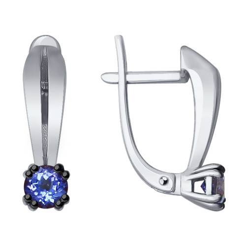 Серьги из белого золота с танзанитами (042351)