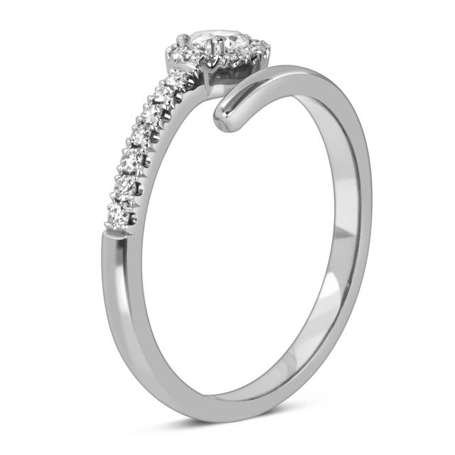 Кольцо из белого золота с бриллиантами (060542)