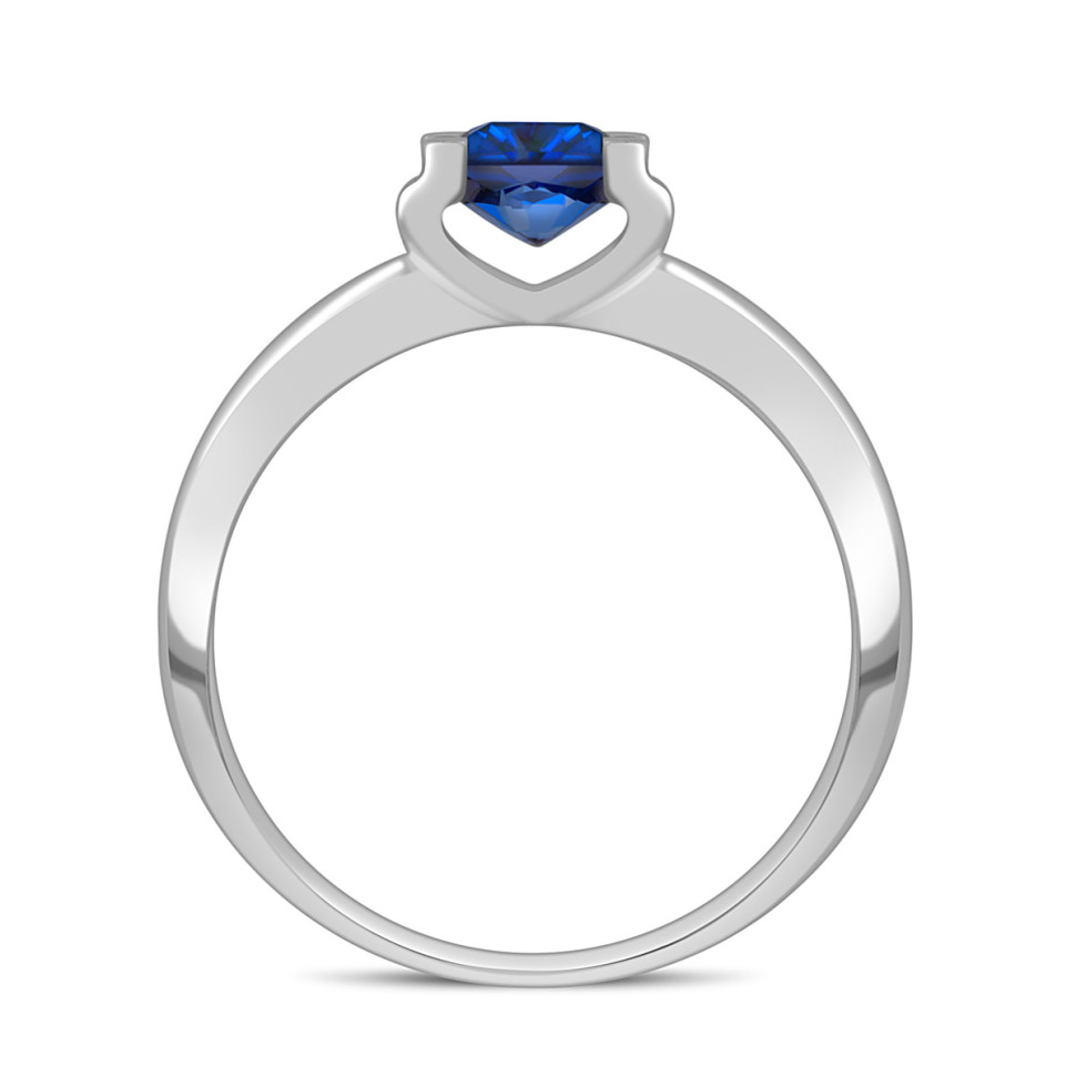 Помолвочное кольцо из белого золота с сапфиром (058434)