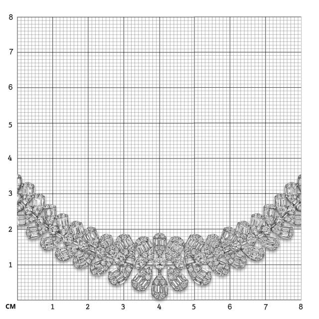 Колье из белого золота с бриллиантами (050738)