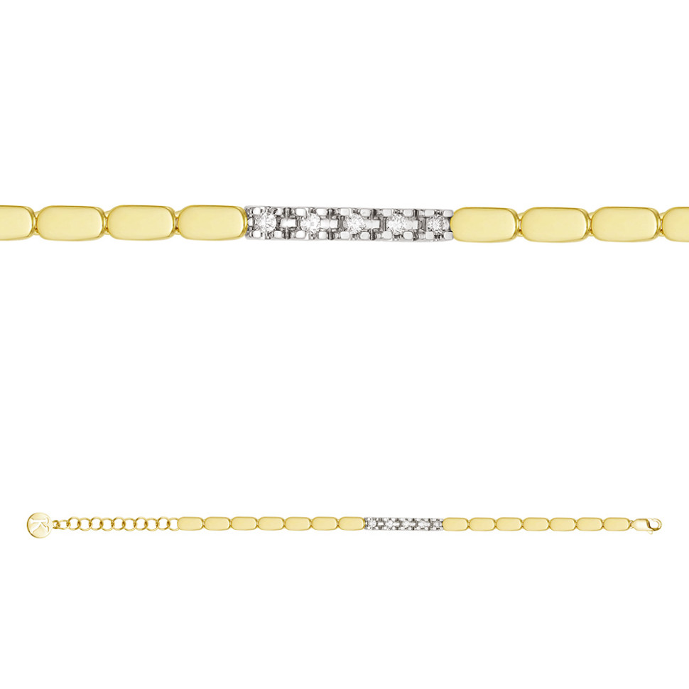 Браслет из комбинированного золота с бриллиантами (049958)