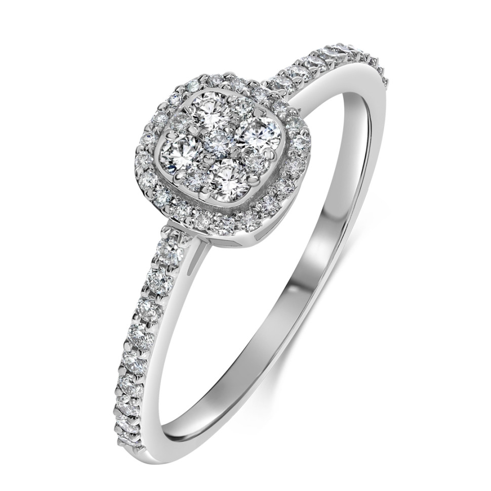 Кольцо из белого золота с бриллиантами (061992)