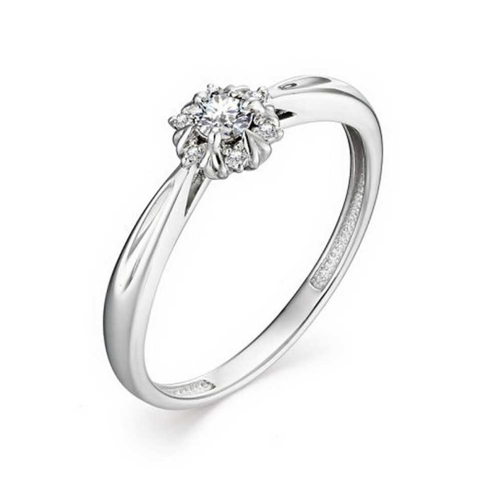 Помолвочное кольцо из белого золота с бриллиантами (050465)