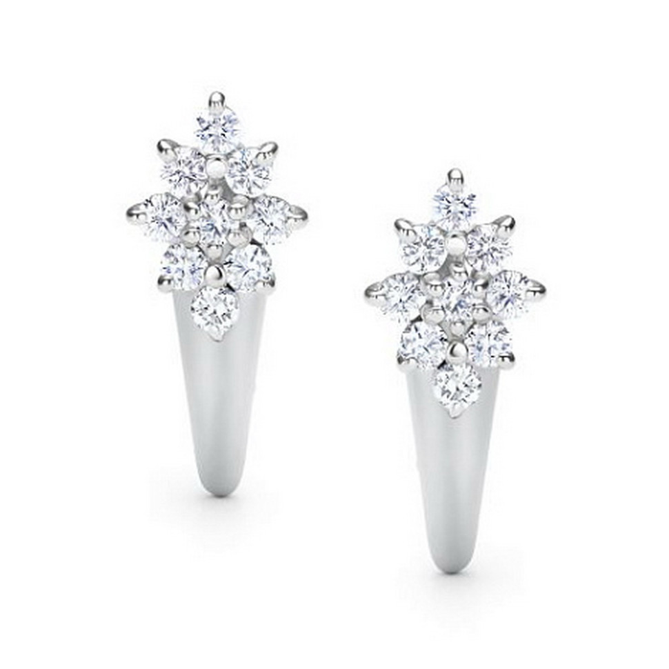 Серьги из белого золота с бриллиантами (060430)