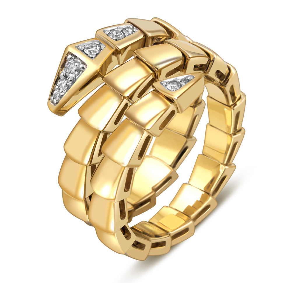 Кольцо из жёлтого золота с бриллиантами (058543)