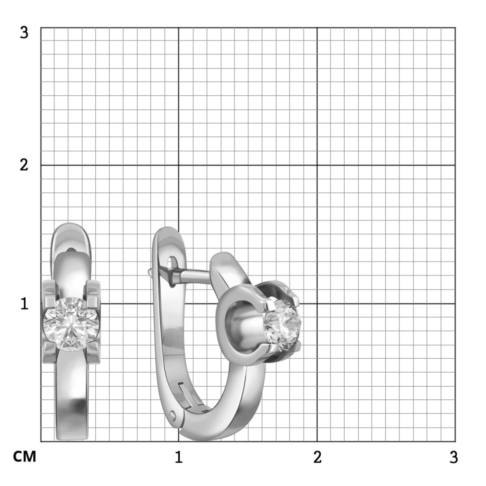 Серьги с бриллиантами из белого золота (014391)