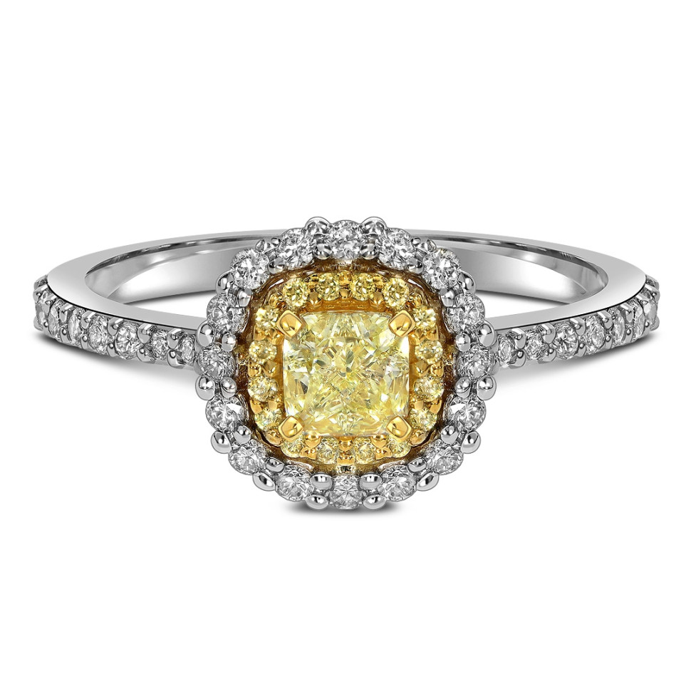 Помолвочное кольцо из белого золота с бриллиантами (058654)