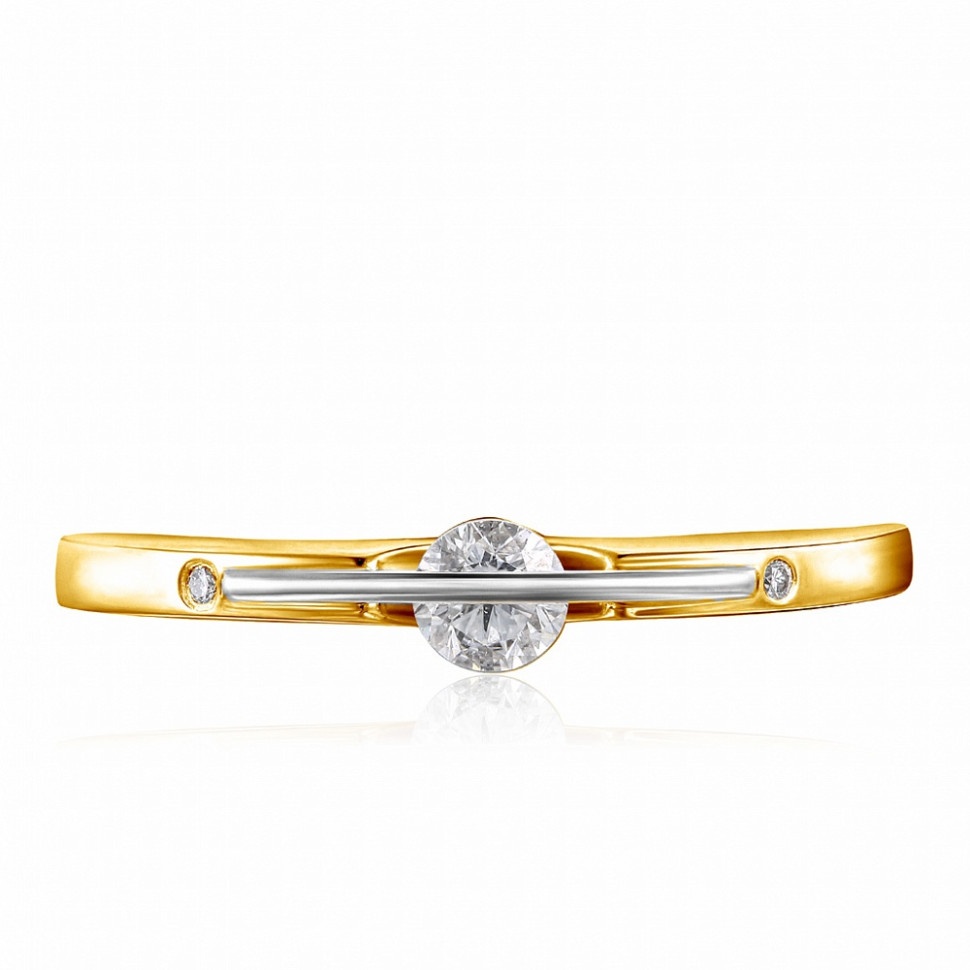 Помолвочное кольцо из жёлтого золота 