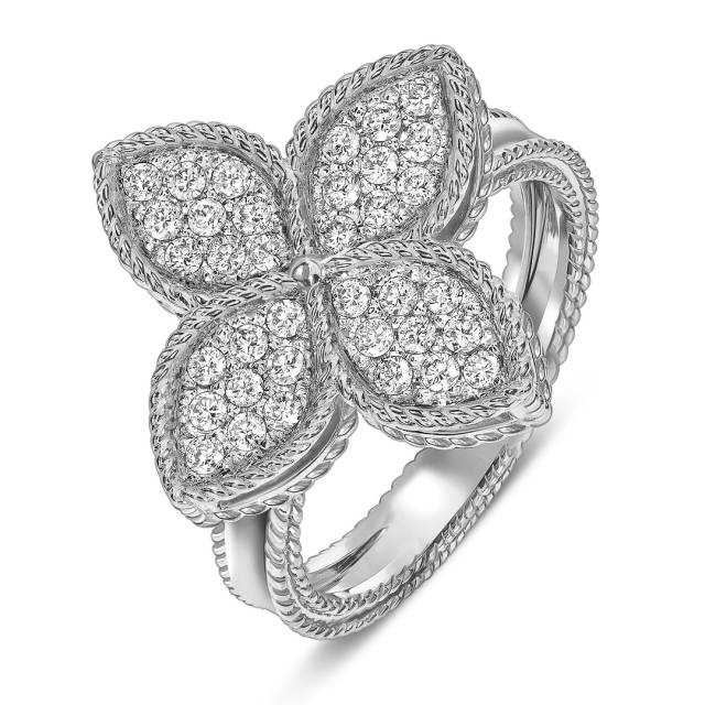 Кольцо из белого золота с бриллиантами (061582)