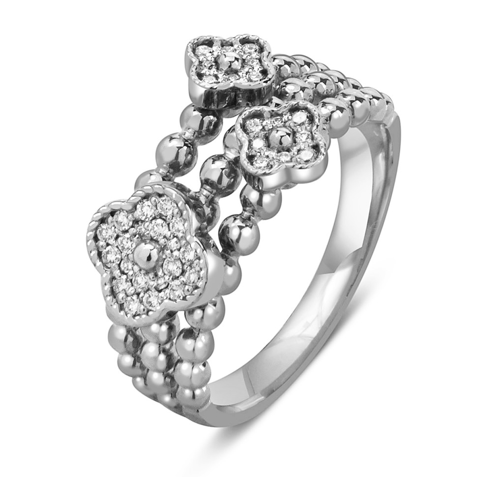 Кольцо из белого золота с бриллиантами (059968)