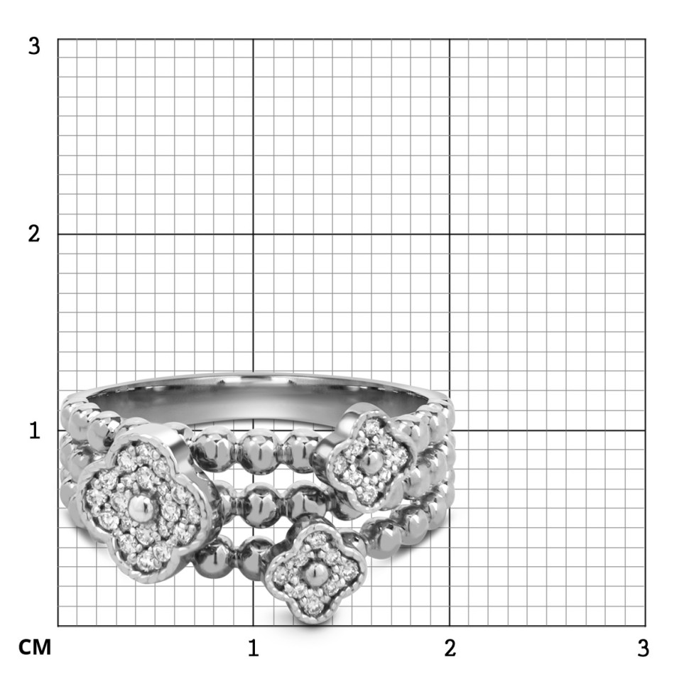Кольцо из белого золота с бриллиантами (059968)