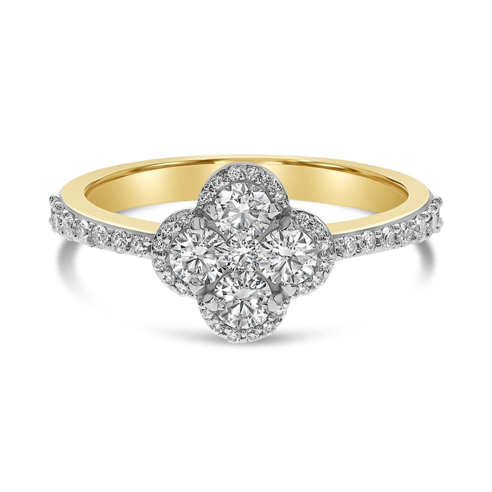 Кольцо из жёлтого золота с бриллиантами (062666)