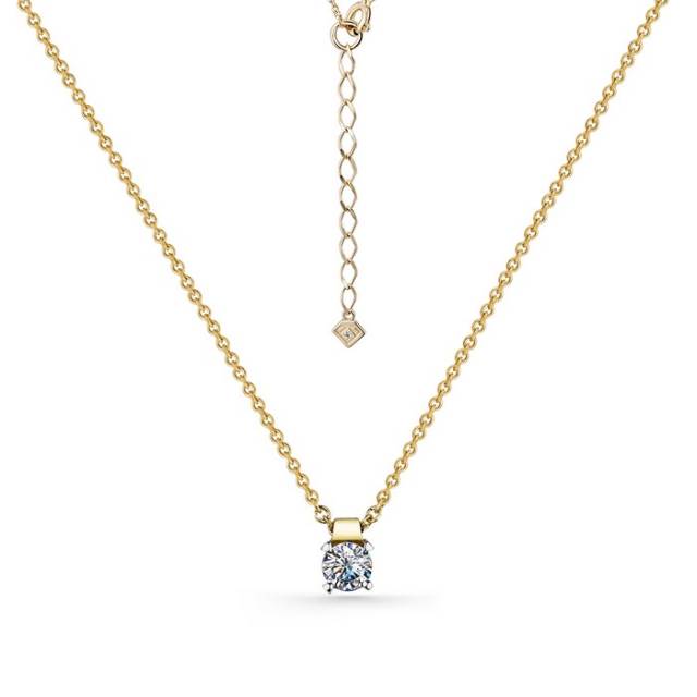 Колье из жёлтого золота с бриллиантом (060738)