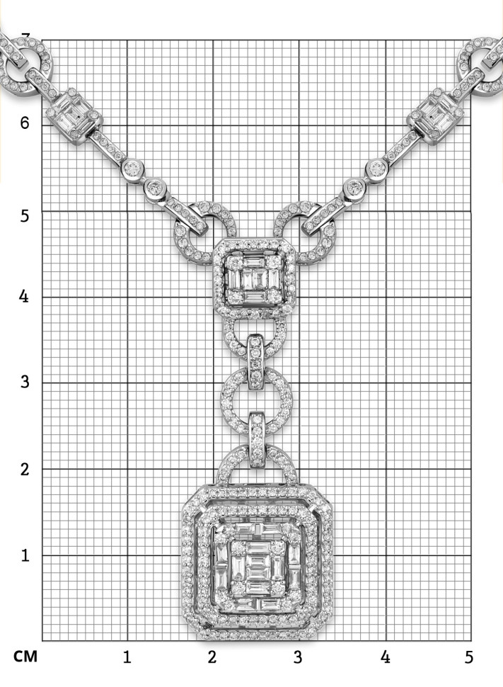 Колье из белого золота с бриллиантами (052265)