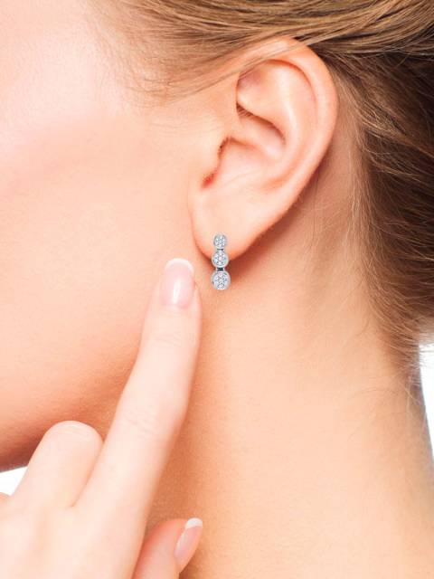 Серьги из белого золота с бриллиантами (042185)