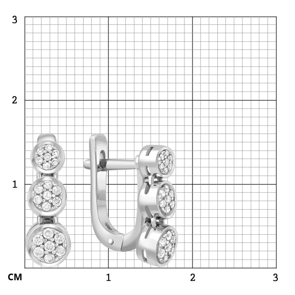 Серьги из белого золота с бриллиантами (042185)