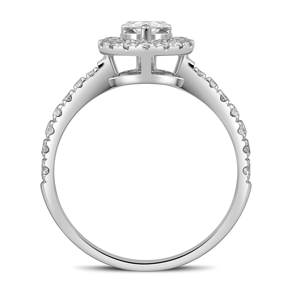 Помолвочное кольцо из белого золота с бриллиантами (051638)