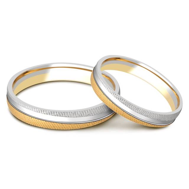 Обручальное кольцо из комбинированного золота (002137)