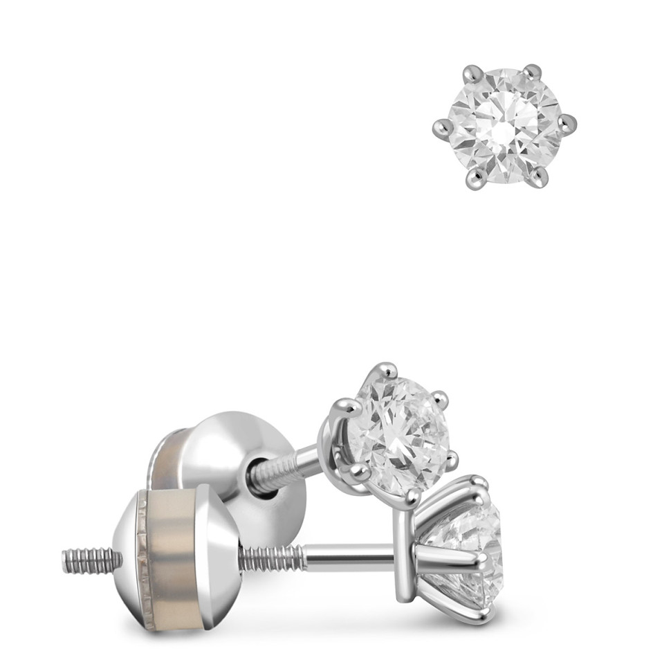 Пусеты из белого золота с бриллиантами (035527)