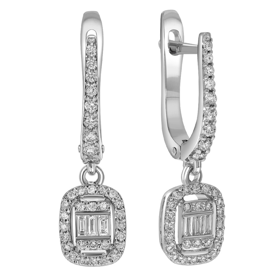 Серьги из белого золота с бриллиантами (062030)