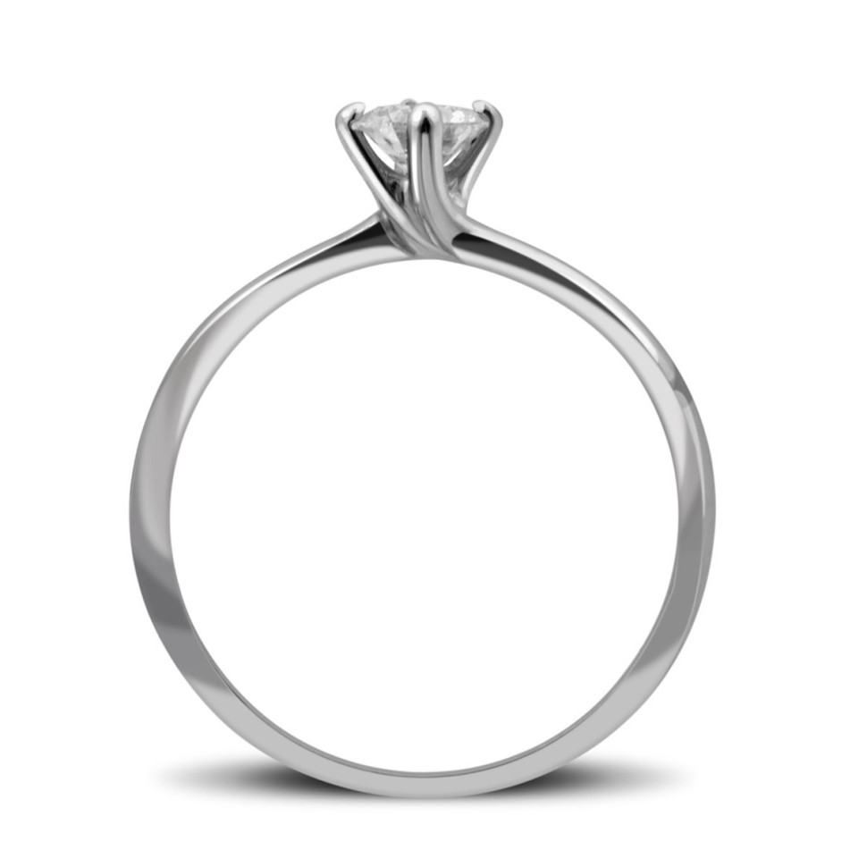 Помолвочное кольцо из белого золота с бриллиантом (027747)